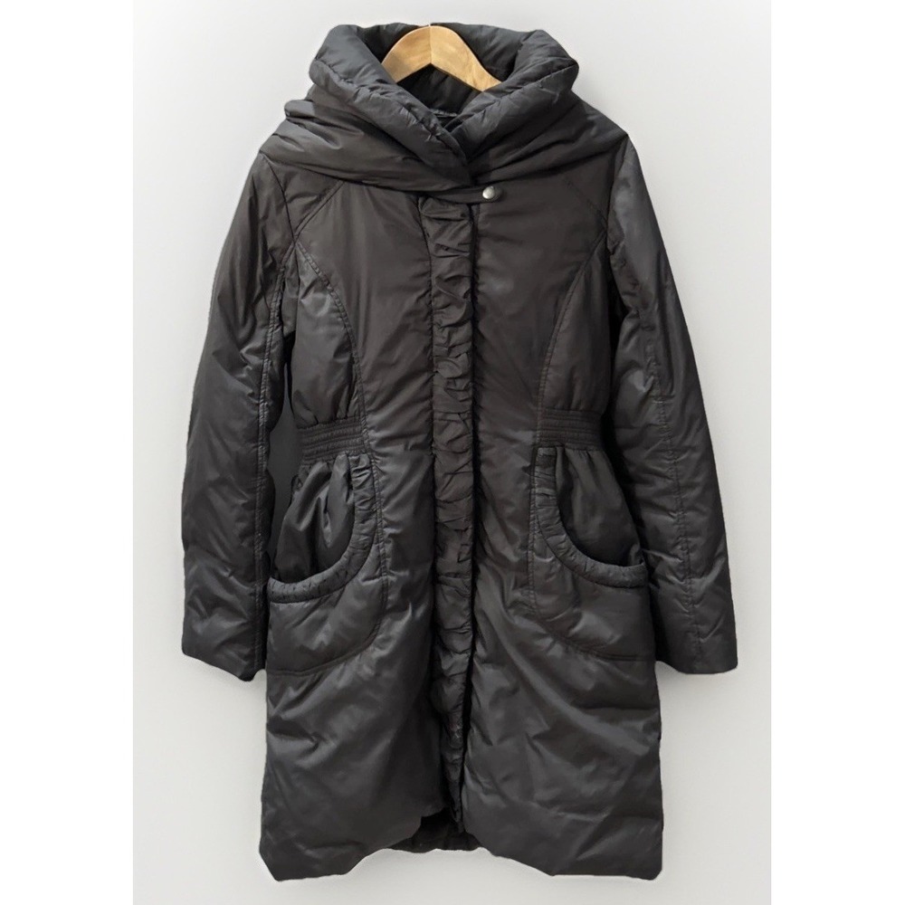 Women's RW & CO Down Parka Shawl Collar Tailored Long Puffer Coat Sz Small